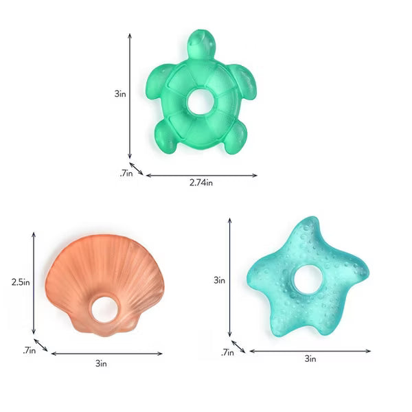 Itzy Ritzy Cutie Coolers 3pk Teether Set - Seaside