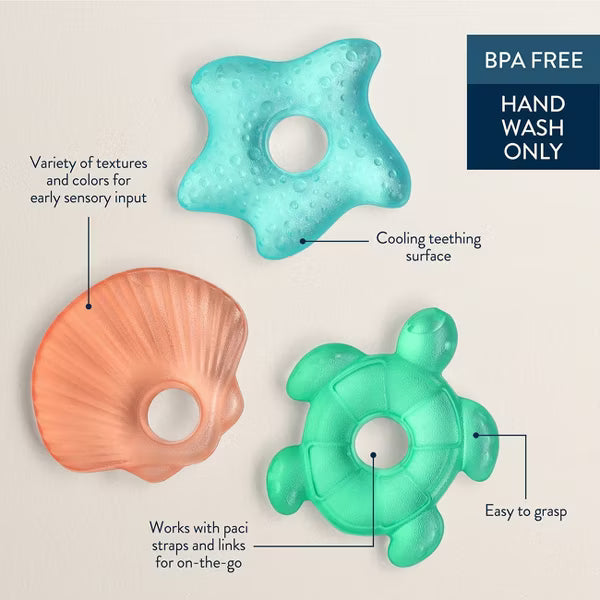 Itzy Ritzy Cutie Coolers 3pk Teether Set - Seaside